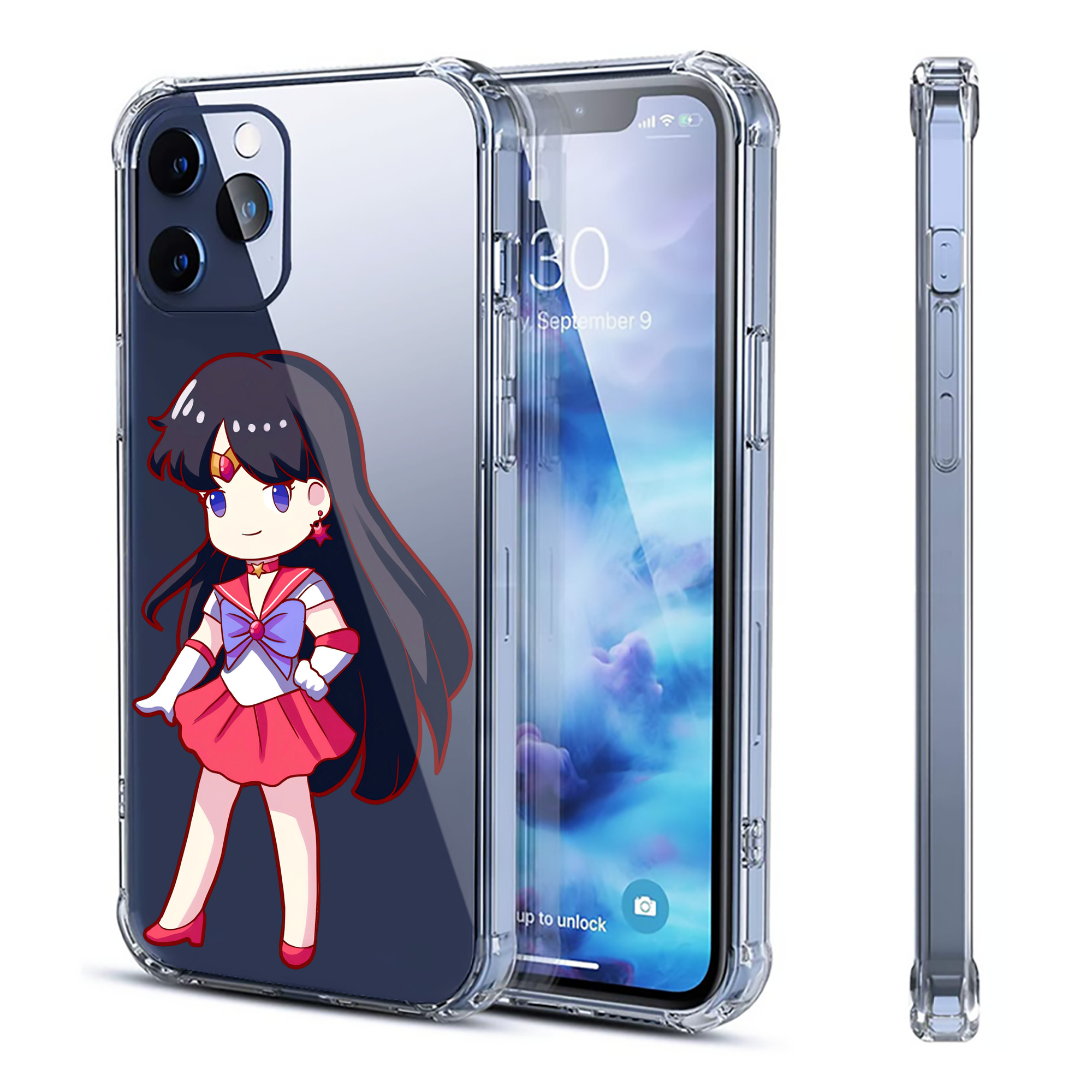 （画像用） 美少女戦士セーラームーン 火野レイ ひの レイ Sailor Moon Hino Rei （セーラーマーズ,Sailor Mars） 【iPhone 12シリーズ対応】透明スマホケース（クリアソフトケース）